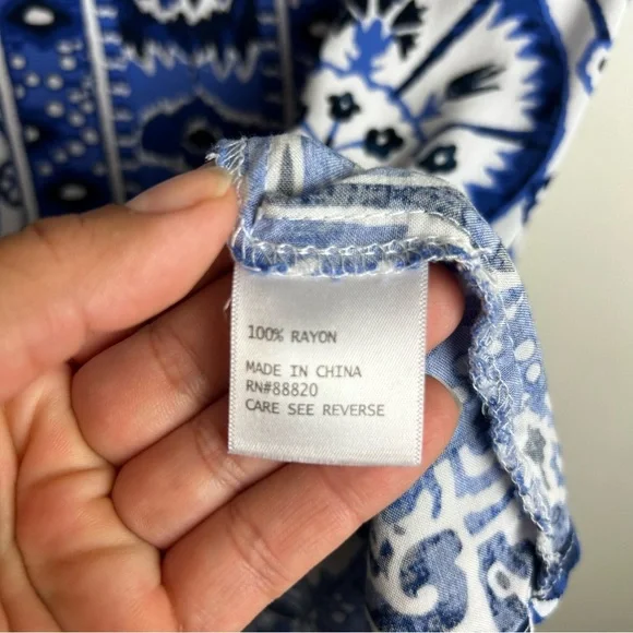 Haute Hippie style Batik printed sleeveless tank blouse size: XL - Picture 7 of 10